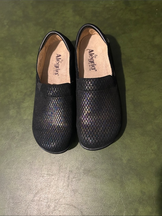 Alegria Shoes - Alegria Black Iridescent Slip-On Comfort Shoes
